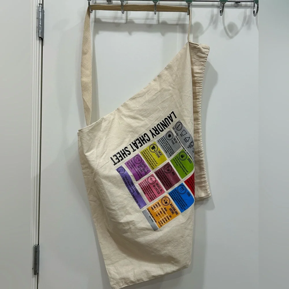 Laundry bag with symbols of laundry care